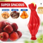Vegetables Storage Mesh Bag for Fridge 200Pcs 13.7 IN Drawstring Mesh Bag Produce Bags Reusable Washable Onion Storage Tote Bag Farmers Market Bag Fruit Bags Grocery Bag Shopping Bag Onion Netting - Image 2