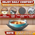 4 Pcs Microwave Bowl Cozy Holders Gray & White Checkered Heat Resistant Microwave Bowl Holders for Hot Food Protect Hands from Hot Dishes Soft Fabric for Safe & Convenient Use in the Kitchen - Image 3