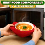 2 Pcs Red Microwave Bowl Holder 7.5 ×7.5 inch Microwave Bowl Cozy with Durable Heat Resistant Fabric for Hot Dishes Effortless Secure Serving of Hot Food Bowls Cups & Saucers - Image 5