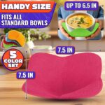 Microwave Bowl Holder Set of 5 Five Color Pack Microwave Bowl Holders for Hot Food 7.5 x7.5 inch Heat Resistant Fabric for Bowls Cups Saucers Machine Washable - Image 2