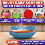 Microwave Bowl Holder Set of 5 Five Color Pack Microwave Bowl Holders for Hot Food 7.5 x7.5 inch Heat Resistant Fabric for Bowls Cups Saucers Machine Washable - Image 3