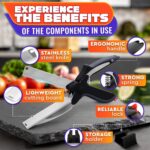 Kitchen Scissors for Food 2 in 1 Cutting Board Scissors & Knife with Locking Mechanism & Stainless Steel Blades Multifunctional Kitchen Shears for Effortless Chopping Slicing & Meal Prep - Image 3