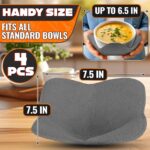 4 Pcs Microwave Bowl Holders for Hot Food 7.5 inch Gray Microwave Bowl Cozy Holders for Safe & Easy Handling of Hot Bowls Saucers & Cups Machine Washable Soft Textured Fabric for Hand Protection - Image 2