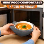 4 Pcs Microwave Bowl Holders for Hot Food 7.5 inch Gray Microwave Bowl Cozy Holders for Safe & Easy Handling of Hot Bowls Saucers & Cups Machine Washable Soft Textured Fabric for Hand Protection - Image 5