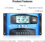MPPT Solar Panel Regulator Charge Controller Auto Focus Tracking 30-100A 12V/24V - Image 20