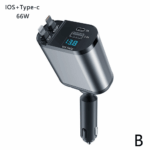 Retractable Car Charger 4 in 1 Fast Car Phone Charger 120W With USB Type C Cable - Image 15