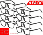Reading Glasses Mens Womens Unisex Readers Eyeglasses 8 Pack Glasses New Square - Image 14