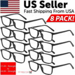 Reading Glasses Mens Womens Unisex Readers Eyeglasses 8 Pack Glasses New Square - Image 28