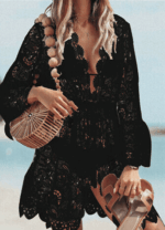Lace Bathing Suit Cover Up Boho Beach Women Maxi Bikini Sundress Dress Summer US - Image 18