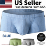 Men's Sexy Underwear Low waist Briefs U Pouch Boxers Striped Shorts Underpants - Image 4