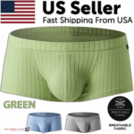 Men's Sexy Underwear Low waist Briefs U Pouch Boxers Striped Shorts Underpants - Image 24