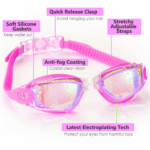 Clear Comfortable Swimming Goggles UV- Anti-Fog Swim Glasses Mirror Adult & Kids - Image 19