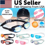 Clear Comfortable Swimming Goggles UV- Anti-Fog Swim Glasses Mirror Adult & Kids - Image 6
