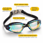 Clear Comfortable Swimming Goggles UV- Anti-Fog Swim Glasses Mirror Adult & Kids - Image 9
