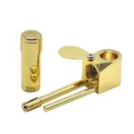 Brass Tobacco Smoking Pipe w/ Stash Storage Cylinder Chamber Metal w/ Lid Bowl - Image 5