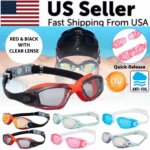 Clear Comfortable Swimming Goggles UV- Anti-Fog Swim Glasses Mirror Adult & Kids - Image 2