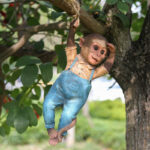 Monkey Chimp Hanging Rope Garden Ornament Outdoor Statue Sculpture Resin Decor - Image 15