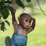 Monkey Chimp Hanging Rope Garden Ornament Outdoor Statue Sculpture Resin Decor - Image 8
