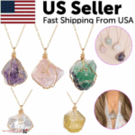 Natural Gemstone Necklace Chakra Stone Pendant Energy Healing Crystal with Chain - Image 4
