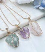 Natural Gemstone Necklace Chakra Stone Pendant Energy Healing Crystal with Chain - Image 7