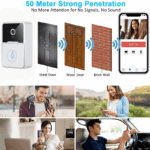 Wireless Security Smart WiFi Doorbell Intercom Video Camera Door Ring Bell Chime - Image 15