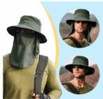 Wide Brim Sun Hat UV Protection Bucket Cap For Hiking Camping Fishing Safari Men - Image 14