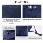 Wide Brim Sun Hat UV Protection Bucket Cap For Hiking Camping Fishing Safari Men - Image 11