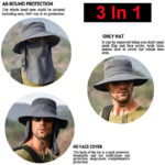 Wide Brim Sun Hat UV Protection Bucket Cap For Hiking Camping Fishing Safari Men - Image 15