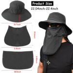 Wide Brim Sun Hat UV Protection Bucket Cap For Hiking Camping Fishing Safari Men - Image 4