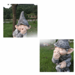 Pooping Naughty Gnome Miniature Statue Funny Resin Dwarf Home Garden Ornament US - Image 14