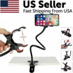 Universal Lazy Mobile Phone Gooseneck Stand Holder Flexible Bed Desk Table Clip - Image 12