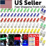 70PCS T5 T10 5050-SMD LED Speedometer Instrument Gauge Cluster Dash Light Bulbs