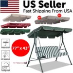 77"x43" Patio Outdoor Garden Swing 300D Canopy Replacement Porch Top Cover Seat - Image 4