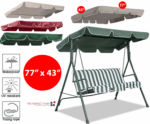 77"x43" Patio Outdoor Garden Swing 300D Canopy Replacement Porch Top Cover Seat - Image 21