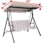 77"x43" Patio Outdoor Garden Swing 300D Canopy Replacement Porch Top Cover Seat - Image 3
