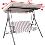 77"x43" Patio Outdoor Garden Swing 300D Canopy Replacement Porch Top Cover Seat - Image 9