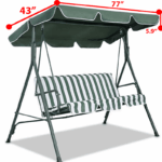 77"x43" Patio Outdoor Garden Swing 300D Canopy Replacement Porch Top Cover Seat - Image 7