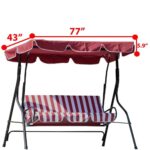 77"x43" Patio Outdoor Garden Swing 300D Canopy Replacement Porch Top Cover Seat - Image 10