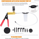 Hand Held Vacuum Pressure Pump Tester Set Brake Fluid Bleeder Bleeding Kit + Box - Image 18