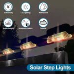 8 Pack New Solar Deck Lights Outdoor Waterproof LED Steps Lamps For Stairs Fence - Image 4