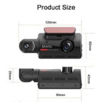 1080P Dual Lens Car DVR Dash Cam Video Recorder G-Sensor Front And Inside Camera - Image 7