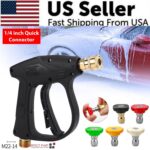 1/4" High Pressure Washer Gun 4000 PSI Car Wash Foam Spray Short Wand w/ Nozzle - Image 4