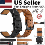 18mm 20mm 22mm Classic Genuine Leather Watch Band Strap Quick Release Wristband - Image 3