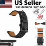18mm 20mm 22mm Classic Genuine Leather Watch Band Strap Quick Release Wristband - Image 2