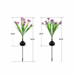 Solar Garden Lights LED Flower Stake Lamp Outdoor Yard Waterproof Patio Decor - Image 13