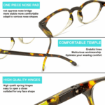 4 Pairs Mens Women Spring Hinge Round Horn Power Oval Reading Reader Glasses 1-4 - Image 26