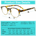 4 Pairs Mens Women Spring Hinge Round Horn Power Oval Reading Reader Glasses 1-4 - Image 15