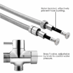 Toilet Shattaf Adapter Hose Bidet Spray Stainless Steel Handheld Shower Head US - Image 4