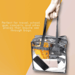 2x Clear PVC Tote Bag Women Large Transparent Handbag Zip Purse Stadium Security - Image 4