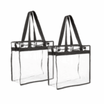 2x Clear PVC Tote Bag Women Large Transparent Handbag Zip Purse Stadium Security - Image 8